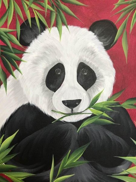 Панда акрилом на холсте