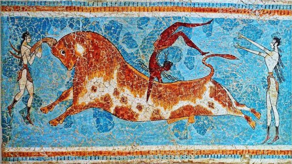 Фреска Кносского дворца бык