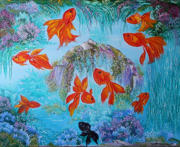 Картина рыбки по феншуйй
