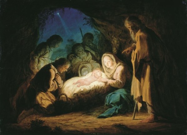 Василий Кузьмич Шебуев Рождество Христово (поклонение Пастухов) (1847)