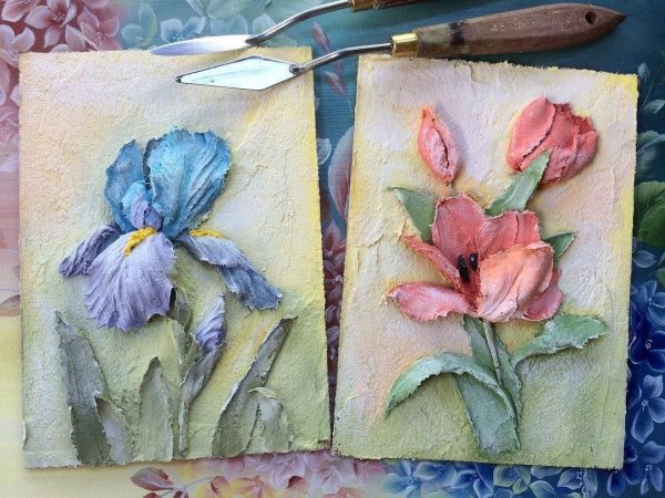 Панно текстурной пастой