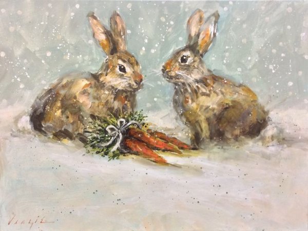 Зайцы кролики живопись