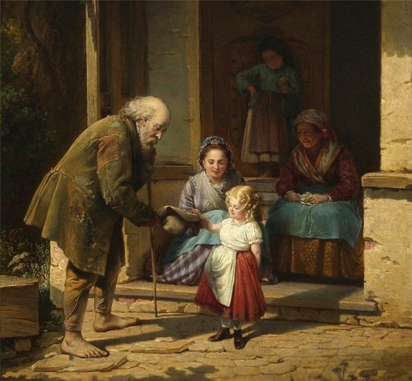 August Heinrich Mansfeld (Austrian, 1816-1901) Charity (Милосердие). 1871 Г.