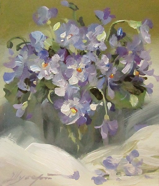 Лесные фиалки в живописи Тутунов