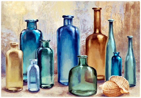 Картина стеклянная бутылка