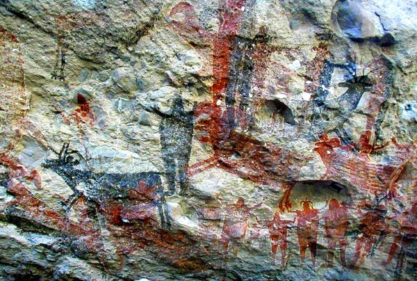 Наскальная живопись в горах Сьерра -де -Сан -Франсиско, Мексика