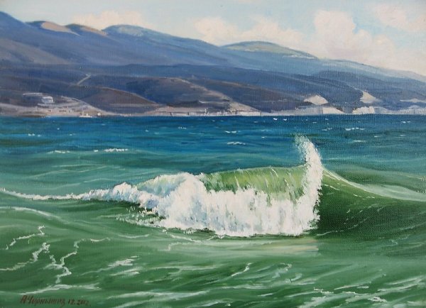 Картина Новороссийская бухта маслом