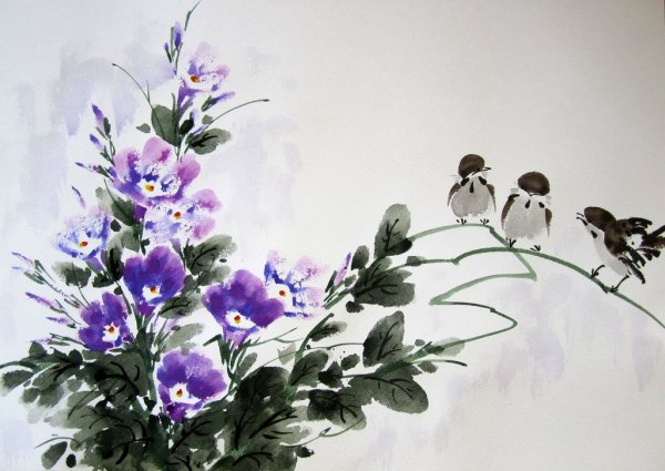 Китайский рисунок кистью