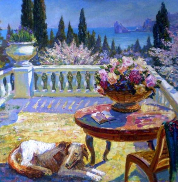 На террасе картина