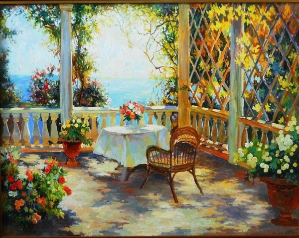 Обуховский художник картина веранда