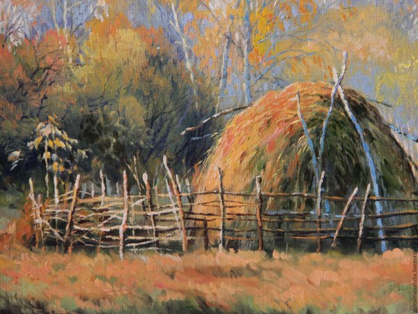 Картины русских художников - Русь. Поля стога.