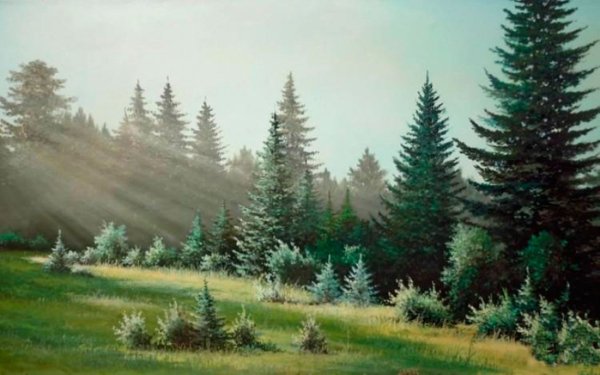 Ель живопись