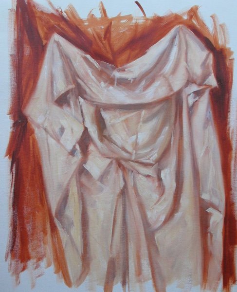 Академический Этюд драпировка гуашь