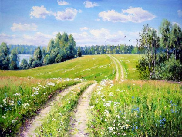 Художник Олег Пятин картины деревня