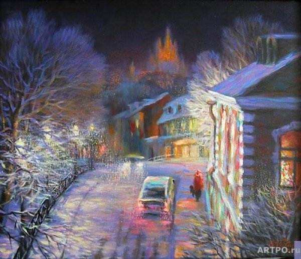 Картина маслом новый год