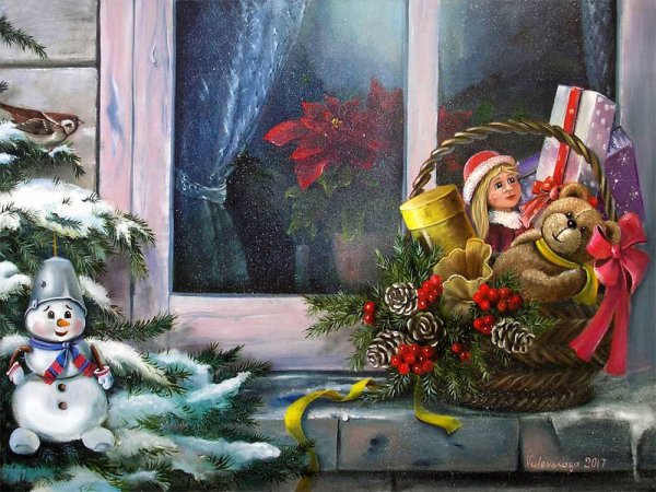 Рождество картина маслом