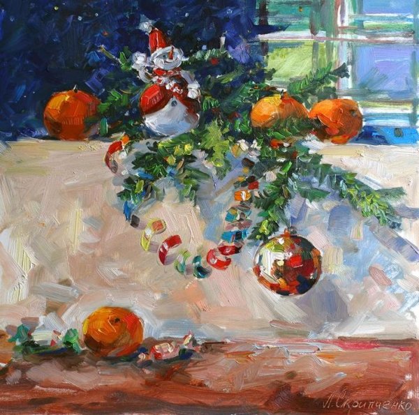 Новогодняя ночь живопись