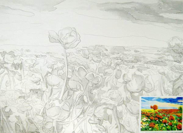 Холст с контуром для рисования