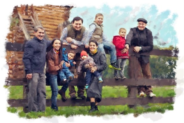 Портрет большой семьи арт