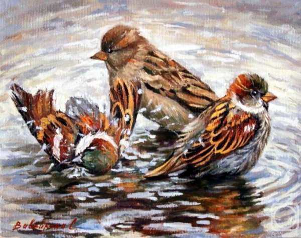 Художник Вавейкина Светлана. Воробьи