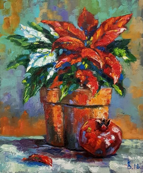 Пуансеттия картины