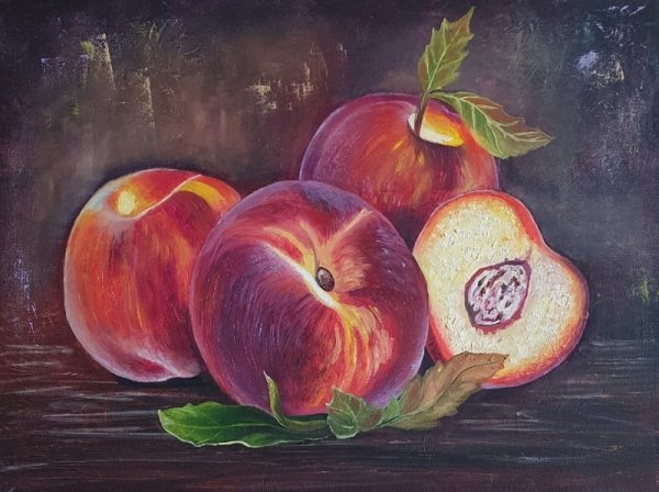 Персики живопись