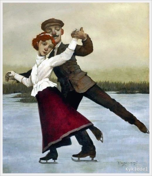 Катание на коньках в живописи