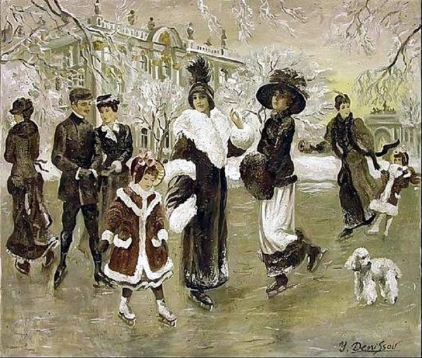 Катание на коньках в живописи