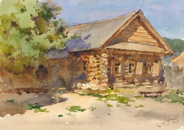 Алдушкин Сергей художники, краска, Акварельные пейзажи