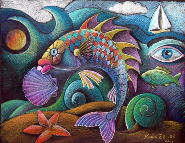 Рыбка декоративная живопись