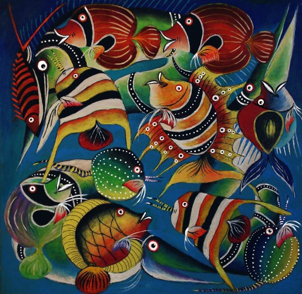 Декоративные рыбы живопись