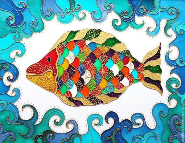 Мозаика рыба и черепаха