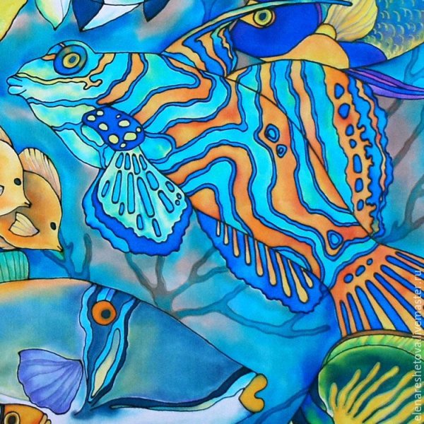 Коралловые рифы- батик