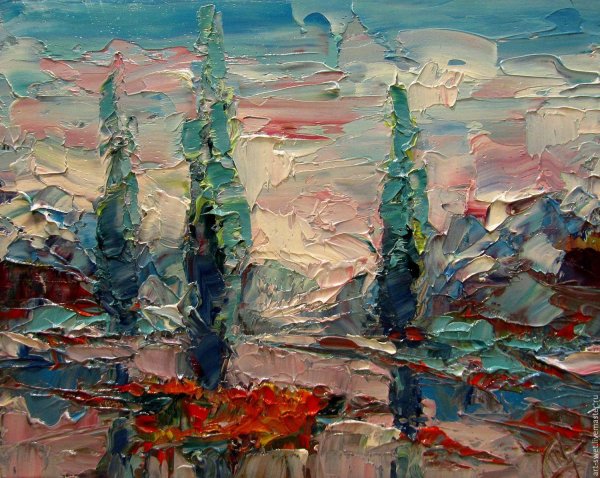 Картины мастихином Юстина Копаня