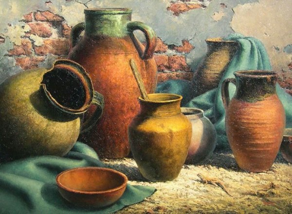 Натюрморт с глиняным кувшином