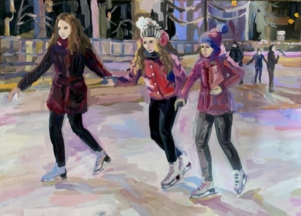 Катание на коньках в живописи