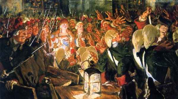 Дворцовый переворот 1741 картина Лансере