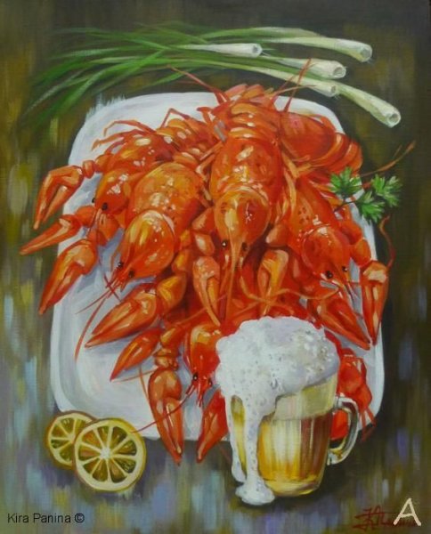 Картины художников про пиво с рыбой