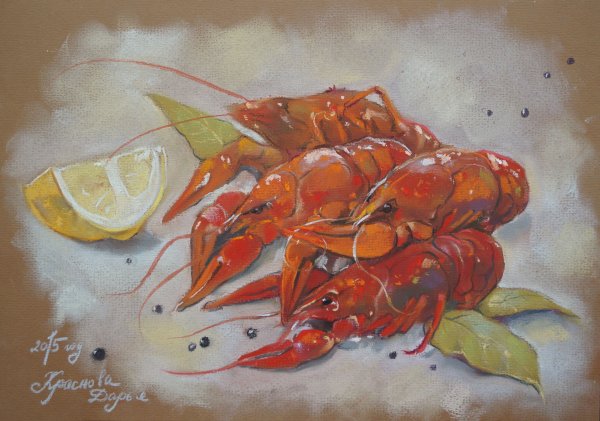 Натюрморт с рыбой живопись акварелью