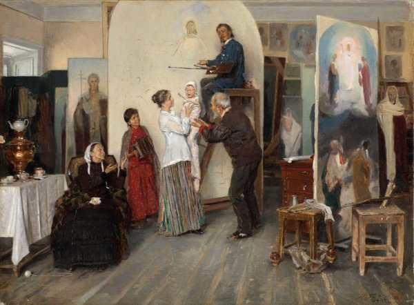 Маковский Владимир Егорович. Деспот семьи. В мастерской художника. 1893