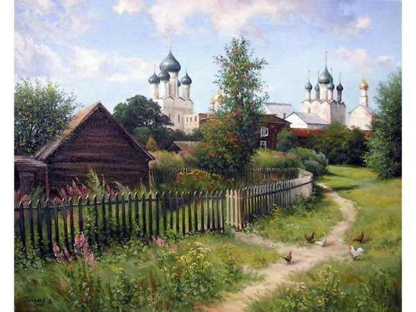 Дмитрий Левин деревенская Церковь картины