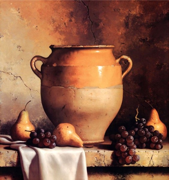 Натюрморт с глиняной крынкой
