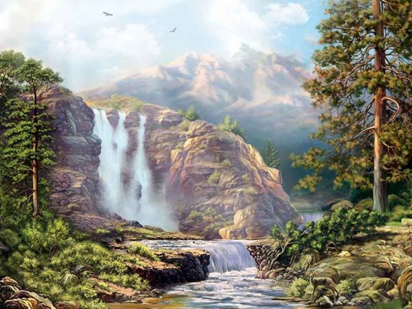 Пейзажи Михаила Сатарова Горная река