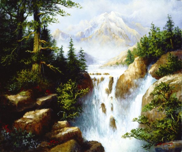 Картины водопады Боба Росса