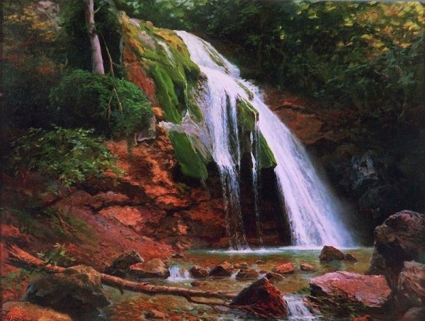 Художник Томас Аколе картина водопад