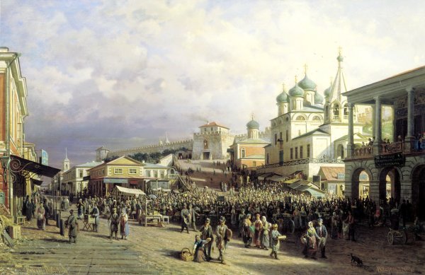 Пётр Верещагин - «рынок в Нижнем Новгороде» (1872