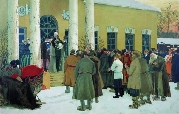 Борис Кустодиев чтение манифеста