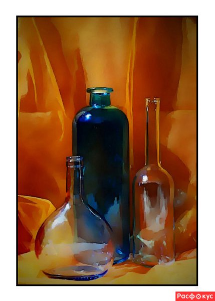 Стеклянная бутылка гуашью