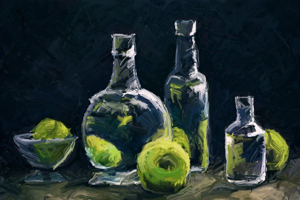 Натюрморт со стеклом живопись