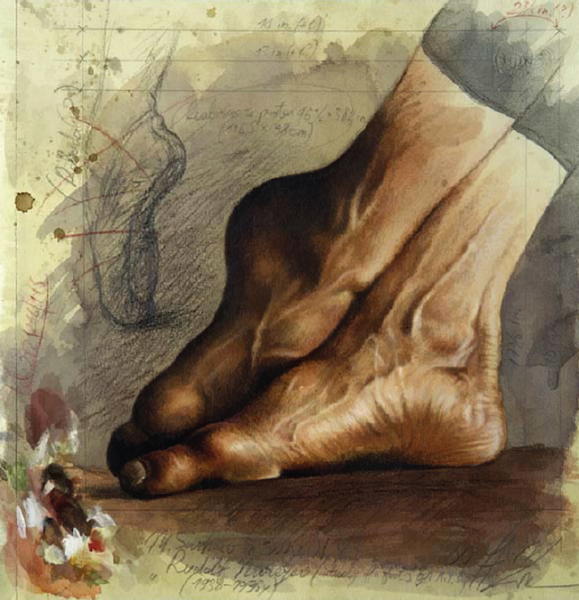 Пуанты рисунок акварелью